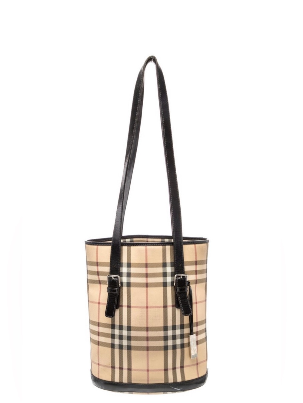 Classic Nova Check Burberry Bucket Bag in Beige and Black - Authentic